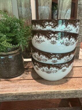 *Out of Stock Online* Hobby Lobby Brown Toile Mini Bowls - Set of 4